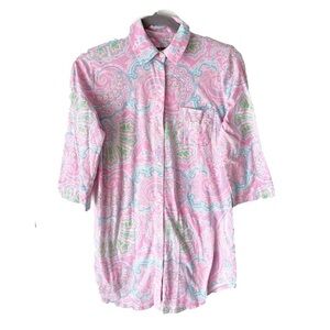 Lauren Ralph Lauren Sleep Shirt Women's Small Nightgown Embroidered Logo Preppy